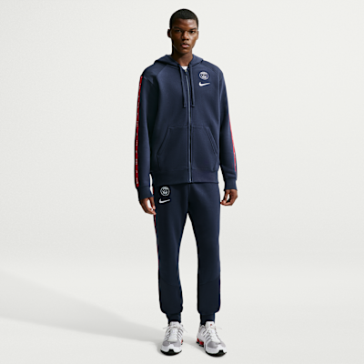 Nike Paris Saint-Germain City Side Nike Tam Boy Fermuarlı Erkek Fleece Futbol Kapüşonlu Sweatshirt görsel 4