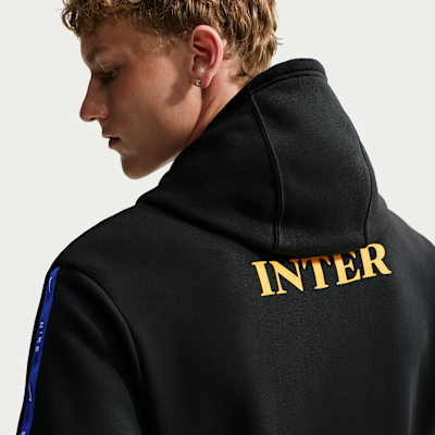 Nike Inter Milan City Side Nike Tam Boy Fermuarlı Erkek Fleece Futbol Kapüşonlu Sweatshirt görsel 2