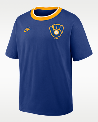 Мужская футболка Milwaukee Brewers Cooperstown Ringer Nike MLB