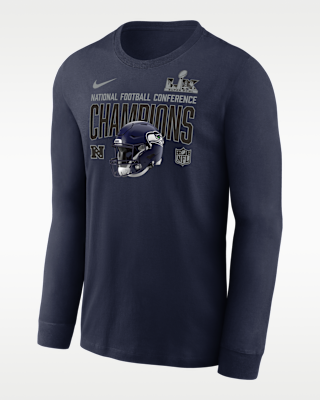 Мужская футболка Seattle Seahawks 2026 NFC Champions Glory Shield Nike NFL Long-Sleeve