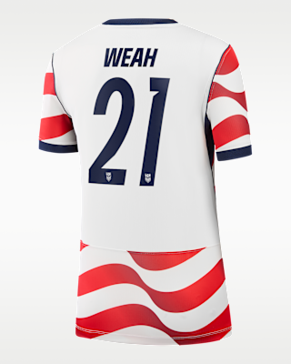 Женские джерси Timothy Weah USMNT 2026 Stadium Home Nike Dri-FIT Soccer Jersey