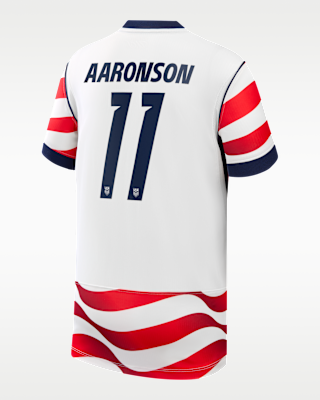Детские джерси Brenden Aaronson USMNT 2026 Stadium Home Big Kids' Nike Dri-FIT Soccer Jersey