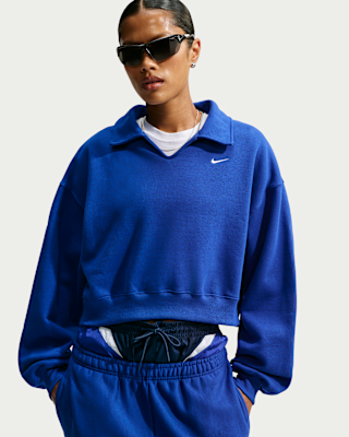 Женские  Nike Studio Fleece Medium Weight Oversized Cropped Polo