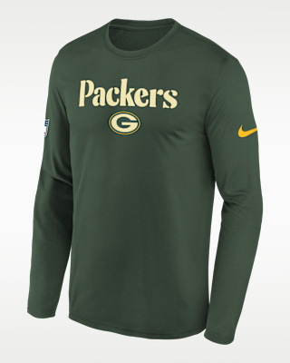 Детская футболка Green Bay Packers Rivalries Collection Sideline Legend Big Kids' Nike Dri-FIT NFL Long-Sleeve