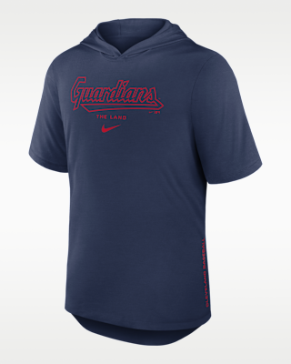 Мужская футболка Cleveland Guardians Arched Wordmark Nike Dri-FIT MLB Hooded