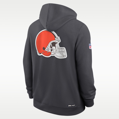 Sudadera con gorro Nike Dri-FIT de la NFL de cierre completo para hombre Cleveland Browns Utility Player Sideline