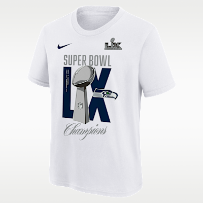 Seattle Seahawks Super Bowl LX Champions Lombardi Trophy Big Kid's Nike NFL T-Shirt