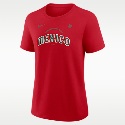 Playera Nike para mujer Mexico National Baseball Team 2026 World Baseball Classic Script