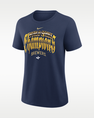 Женская футболка Milwaukee Brewers 2026 World Series Champions Prize Nike MLB