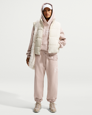 Женские  Nike Studio Fleece Medium Weight "Graphic Pack" Oversized Cuffed Logo Pants