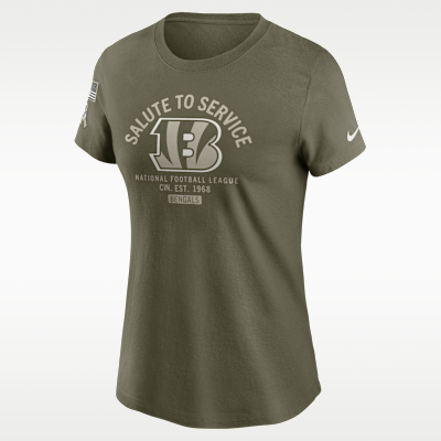 Playera Nike de la NFL para mujer Cincinnati Bengals Salute to Service Sideline