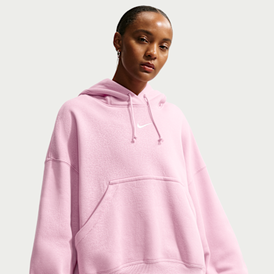 nike ladies oatmeal overhead fleece hoodie