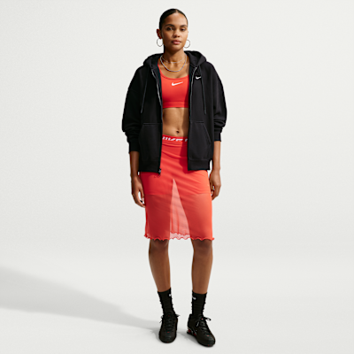 Nike Studio Kalın Fleece Oversize Tam Boy Fermuarlı Kadın Kapüşonlu Üstü görsel 4