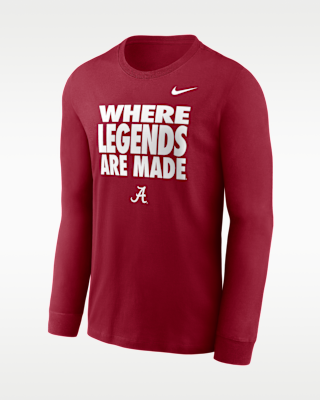 Мужская футболка Alabama Sideline Slogan Nike Dri-FIT College Long-Sleeve