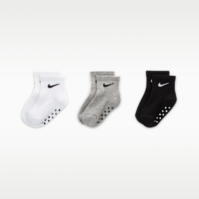Nike Toddler Swoosh Ankle Gripper Socks (3-Pairs)