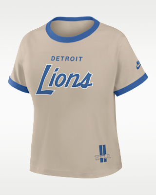 Женская футболка Detroit Lions Rewind Ringer Mod Nike NFL Cropped