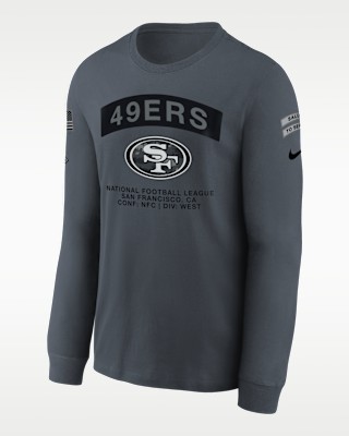 Детская футболка San Francisco 49ers Salute to Service Big Kids' Nike NFL Long-Sleeve