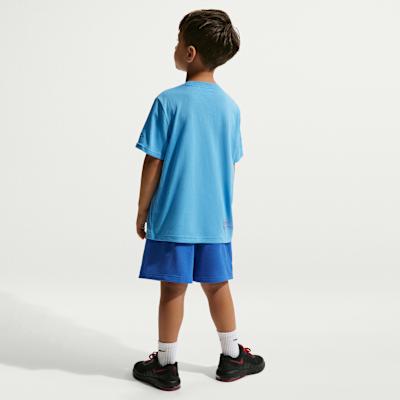 Conjunto de 2 piezas con shorts de French Terry holgados para niños talla pequeña Nike Sportswear In The Zone
