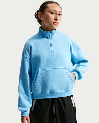 Детские  Nike Sportswear Studio Fleece Big Kids' (Girls') Oversized 1/4-Zip Top