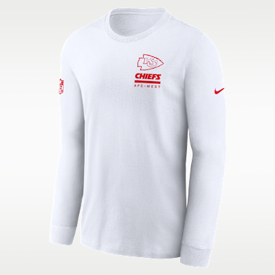 Playera de manga larga Nike Dri-FIT de la NFL para hombre Kansas City Chiefs Sideline Team Issue