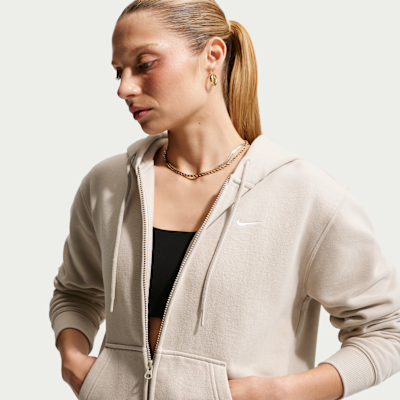 Nike Studio Fleece Orta Kalınlıkta Fermuarlı Kapüşonlu Kadın Sweatshirt'ü görsel 3