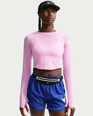 Женские  Nike Tempo Dri-FIT Cropped Long-Sleeve Top для бега