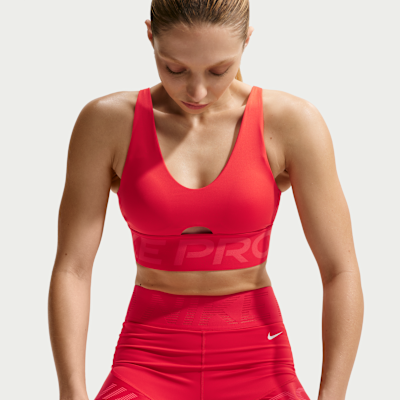 Nike Pro Indy Plunge Orta Destekli Pedli Kadın Spor Sütyeni görsel 3