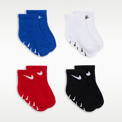Nike Baby (3-6M) Logo Gripper Socks (4 Pairs)