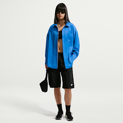 Nike Sportswear Oversize Saten Uzun Kollu Kadın Üstü görsel 4