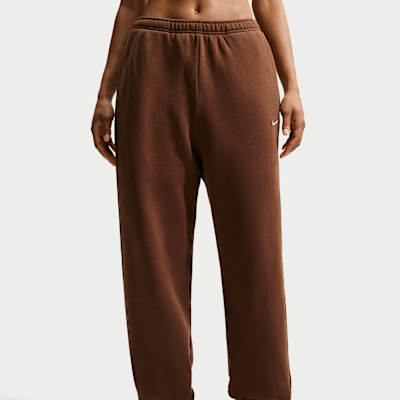 Nike Studio Fleece Orta Kalınlıkta Yüksek Belli Oversize Dar Paça Kadın Eşofman Altı görsel 2