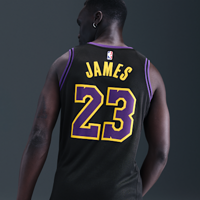 LeBron James Los Angeles Lakers City Edition Nike Dri-FIT NBA Swingman-drakt til herre