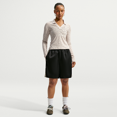 Nike Sportswear Chill Knit Sıkı Kesimli Mod-Crop Uzun Kollu Lace Kadın Üstü görsel 4