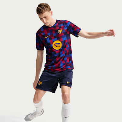 Nike FC Barcelona İç Saha Nike Dri-FIT Maç Öncesi Erkek Futbol Üstü görsel 3