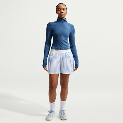 Nike Sportswear Chill Knit Sıkı Kesimli Çeyrek Fermuarlı Uzun Kollu Fitilli Kadın Üstü görsel 4