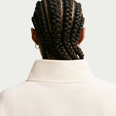 Nike Studio Fleece Orta Kalınlıkta Oversize Çeyrek Fermuarlı Crop Kadın Üstü görsel 2