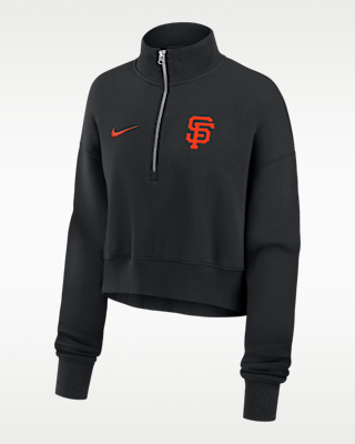 Женские  San Francisco Giants Phoenix Nike MLB Cropped 1/4-Zip Crew