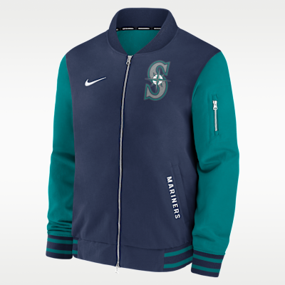 Seattle Mariners Authentic Collection Dugout Men's Nike MLB Full-Zip Bomber Jacket