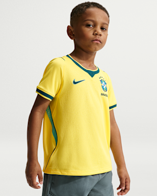 Детские джерси Brazil 2026 Stadium Home Little Kids' Nike Dri-FIT Soccer Replica Jersey