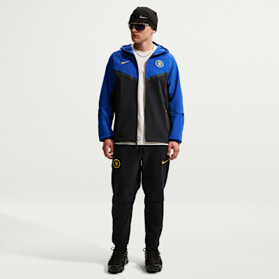 Nike Chelsea FC Tech Windrunner Nike Tam Boy Fermuarlı Dokuma Erkek Futbol Ceketi görsel 4