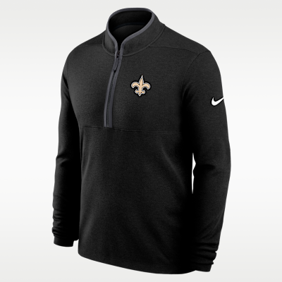 New Orleans Saints Logo Victory Men's Nike Dri-FIT NFL 1/2-Zip Long-Sleeve Top
