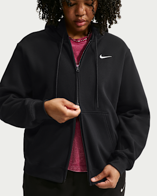 Женское худи Nike Studio Fleece Medium Weight Full-Zip Hoodie (Plus Size)