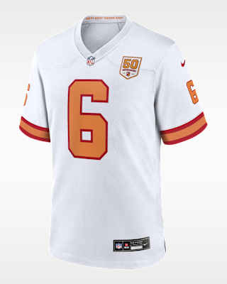 Мужские джерси Baker Mayfield Tampa Bay Buccaneers 50th Season Nike NFL Game Jersey