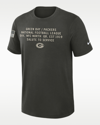 Мужская футболка Green Bay Packers Salute to Service Slub Nike Dri-FIT NFL