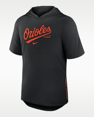 Мужская футболка Baltimore Orioles Arched Wordmark Nike Dri-FIT MLB Hooded