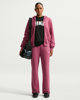 Женские  Nike Studio Fleece Lightweight Mid-Rise Open-Hem Pants