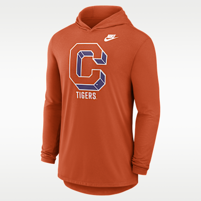 Playera de manga larga universitaria Nike Dri-FIT con gorro para hombre Clemson Legacy