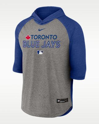 Мужская футболка Toronto Blue Jays Authentic Collection Flux Nike Dri-FIT MLB 3/4-Sleeve Hooded