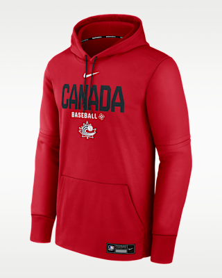 Мужское худи Canada National Baseball Team 2026 World Baseball Classic Authentic Collection Nike Therma Pullover Hoodie