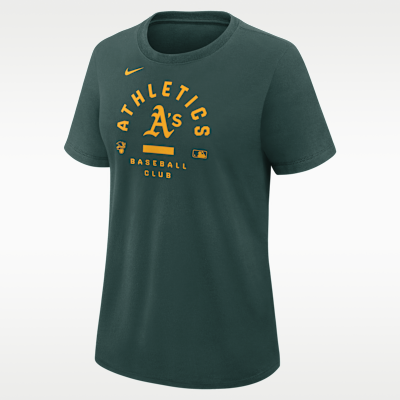 Camiseta Nike Dri-FIT de la MLB para mujer de la colección Athletics Authentic Early Work