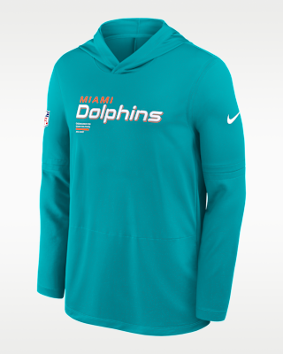 Мужские  Miami Dolphins Pure Fury Sideline Nike Dri-FIT NFL Long-Sleeve Hooded Top